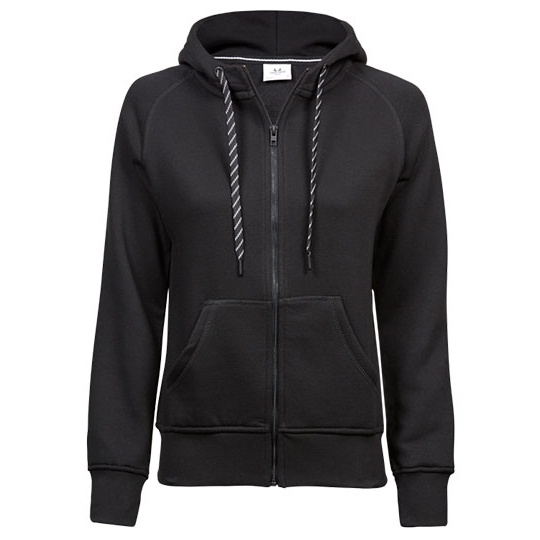 Bluza Damska Slim Bawelniana z Kapturem i Zamkiem TJ5436N - Black
