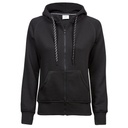 Bluza Damska Slim Bawelniana z Kapturem i Zamkiem TJ5436N - Black