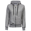 Bluza Damska Slim Bawełniana z Kapturem i Zamkiem TJ5436N - Heather Grey