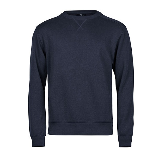Bluza Okragly Dekolt Bawelniana Czesana TJ5504 - Navy