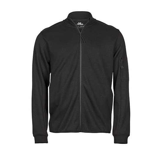 Bluza Sportowa Z Zamkiem Bawelna Czesana TJ5704 - Black
