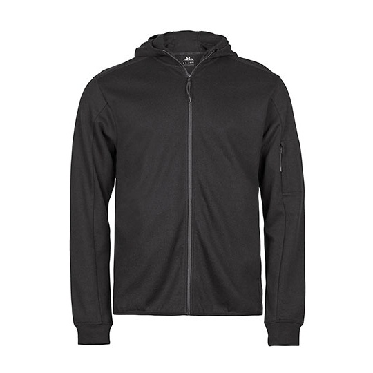Bluza z kapturem na zamek Bawełna Czesana TJ5706 - Black