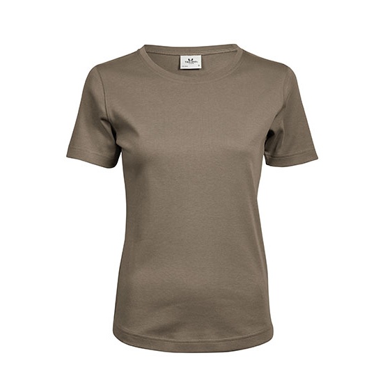 T-shirt Damski Slim Interlock Bawelna Organiczna TJ580N - Clay