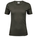 T-shirt Damski Slim Interlock Bawełna Organiczna TJ580N - Deep Green