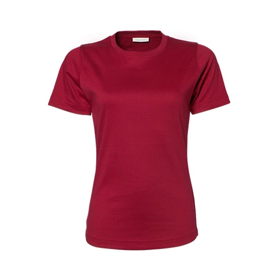 T-shirt Damski Slim Interlock Bawelna Organiczna TJ580N - Deep Red