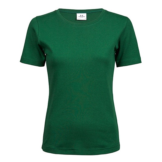T-shirt Damski Slim Interlock Bawełna Organiczna TJ580N - Forest Green