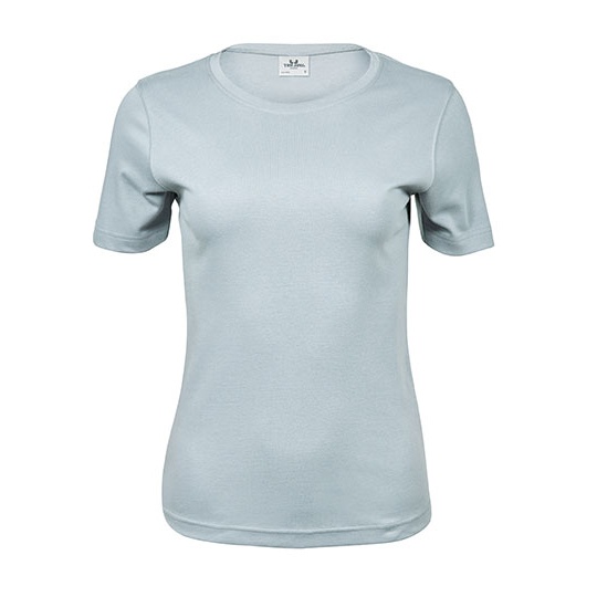 T-shirt Damski Slim Interlock Bawełna Organiczna TJ580N - Ice Blue