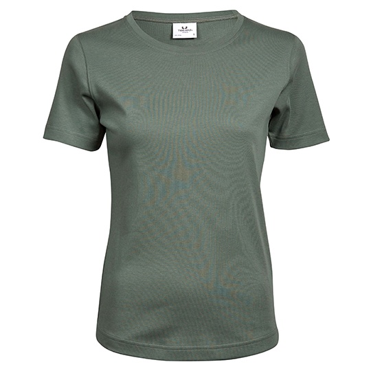 T-shirt Damski Slim Interlock Bawełna Organiczna TJ580N - Leaf Green