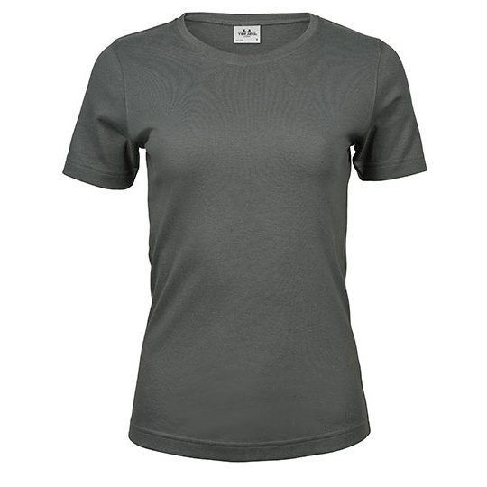 T-shirt Damski Slim Interlock Bawełna Organiczna TJ580N - Powder Grey