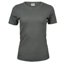 T-shirt Damski Slim Interlock Bawełna Organiczna TJ580N - Powder Grey