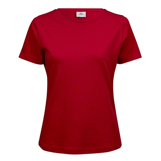 T-shirt Damski Slim Interlock Bawelna Organiczna TJ580N - Red