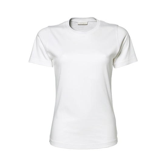 T-shirt Damski Slim Interlock Bawełna Organiczna TJ580N - White