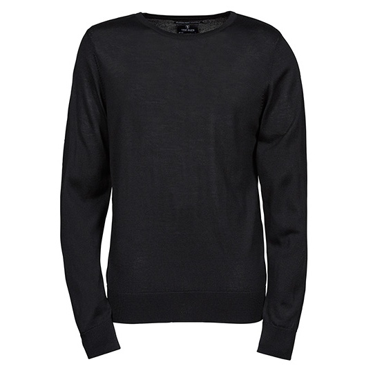 Sweter Meski Dopasowany Welna Merynosow TJ6000 - Black