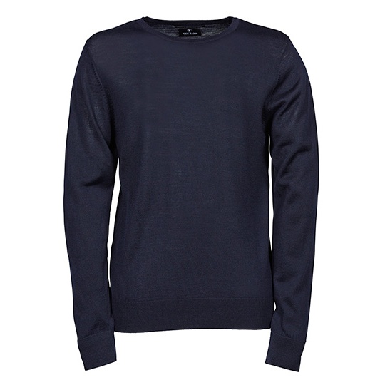 Sweter Meski Dopasowany Welna Merynosow TJ6000 - Navy