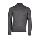 Sweter Męski Slim Welna Merynosow Pol-Zip TJ6010N - Grey Melange