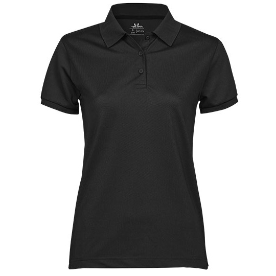 Koszulka Polo Damska Nowoczesny Krój Odprowadzająca Wilgoć TJ7001 - Black