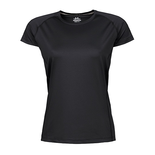 Koszulka Damska Slim Odprowadzajaca Wilgoc TJ7021 - Black