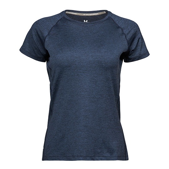 Koszulka Damska Slim Odprowadzajaca Wilgoc TJ7021 - Navy Melange