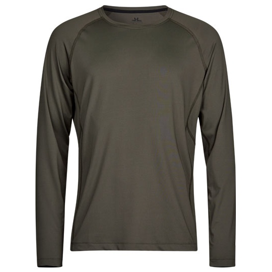 Koszulka Sportowa Dlugi Rekaw Slim Mikropoliester CoolDry TJ7022 - Deep Green