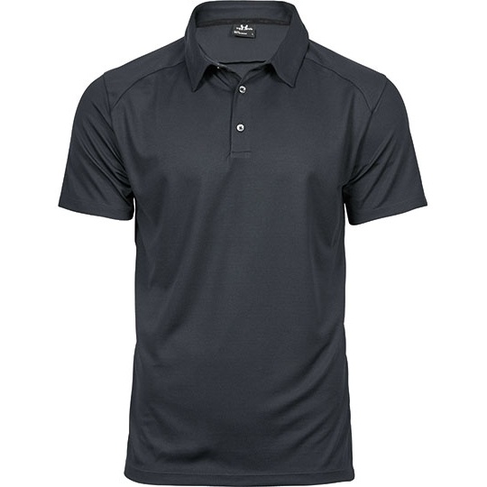 Polo Meskie Slim Poliester CoolDry TJ7200 - Dark Grey (Solid)
