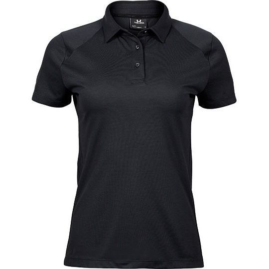 Koszulka Polo Damska Dopasowana Odprowadzajaca Wilgoc TJ7201 - Black