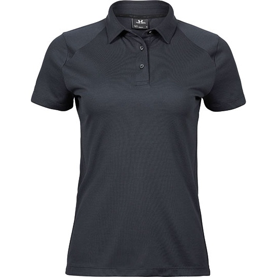 Koszulka Polo Damska Dopasowana Odprowadzajaca Wilgoc TJ7201 - Dark Grey (Solid)