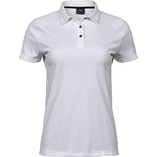 Koszulka Polo Damska Dopasowana Odprowadzajaca Wilgoc TJ7201 - White