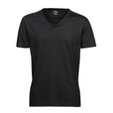 T-shirt Meski Slim Bawelna Czesana Dekolt V TJ8006 - Black