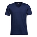 T-shirt Męski Slim Bawełna Czesana Dekolt V TJ8006 - Navy