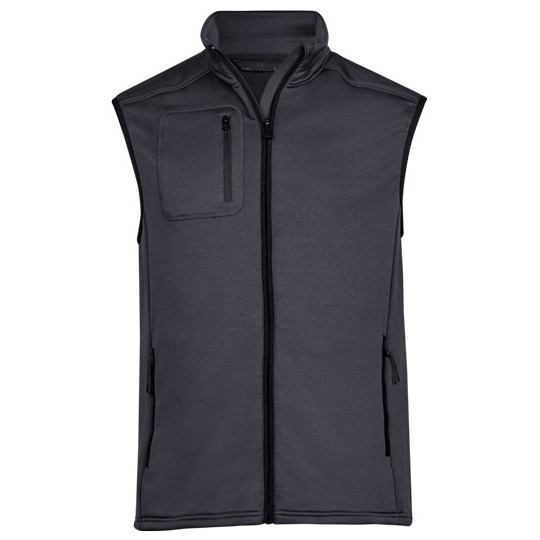 Bezrekawnik Meski Dopasowany Polarowy Stretch TJ9104 - Dark Grey (Solid)