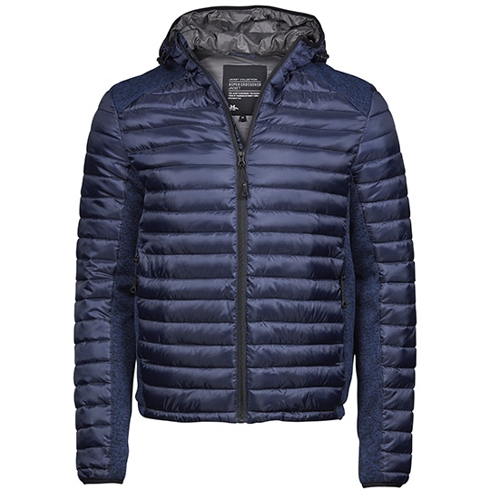 Kurtka Outdoorowa Meska Dopasowana Z Kapturem TJ9610 - Navy & Navy Melange
