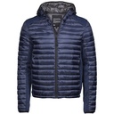 Kurtka Outdoorowa Męska Dopasowana Z Kapturem TJ9610 - Navy & Navy Melange