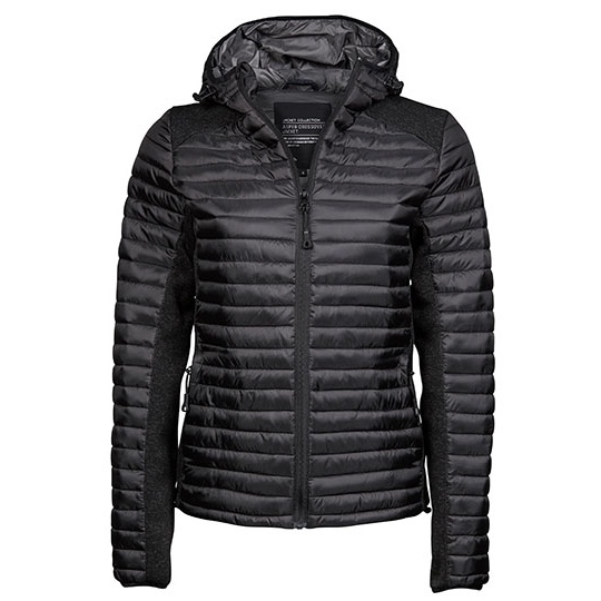 Kurtka Damska Dopasowana Outdoorowa Wodoodporna TJ9611 - Black & Black Melange