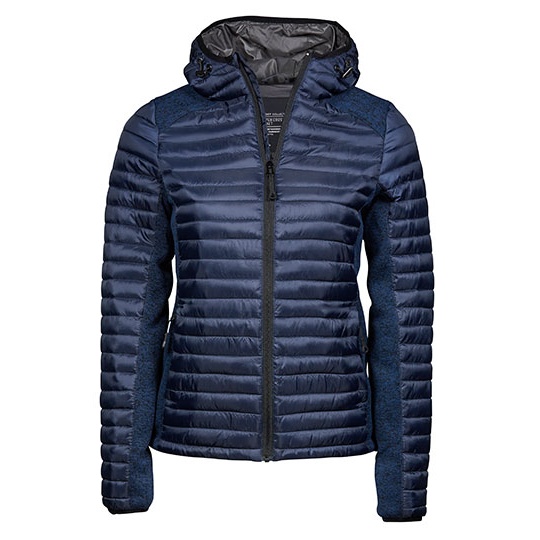 Kurtka Damska Dopasowana Outdoorowa Wodoodporna TJ9611 - Navy & Navy Melange
