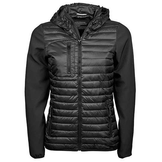 Damska Kurtka Klasyczna Softshell z Kapturem TJ9629 - Black & Black
