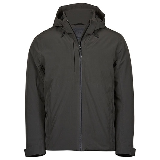 Kurtka Męska Przeciwdeszczowa z Odpinanym Kapturem TJ9680 - Asphalt