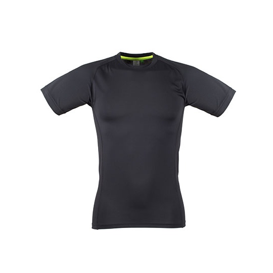 T-Shirt Meski Slim Fit Raglanowy Rekaw Strecz TL515 - Black & Black