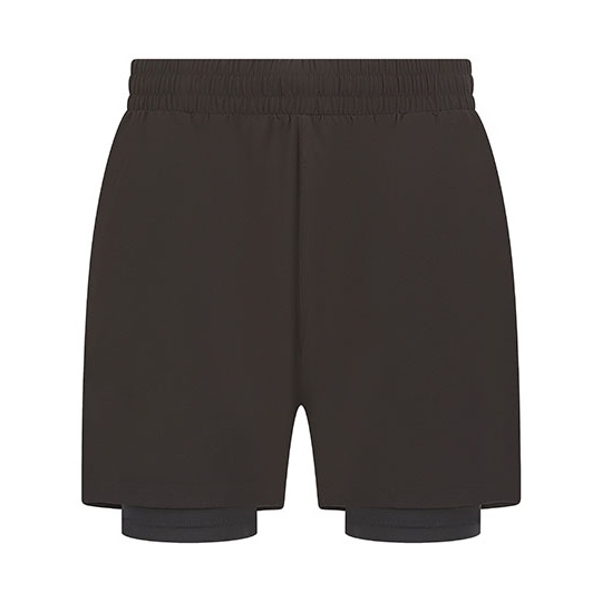 Męskie dwuwarstwowe spodenki sportowe TL615 - Black