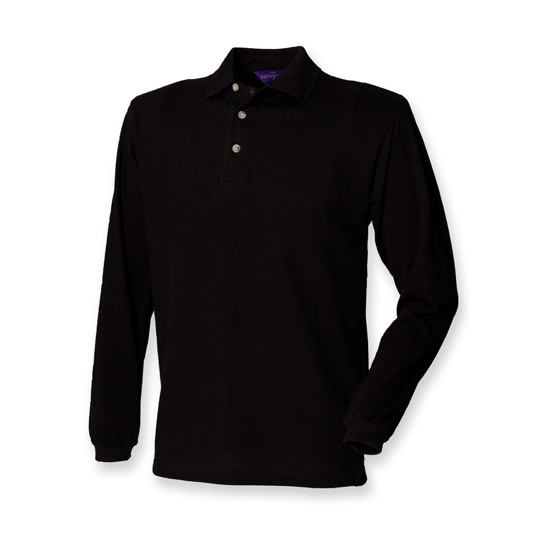 Meska koszulka polo z dlugim rekawem W105 - Black
