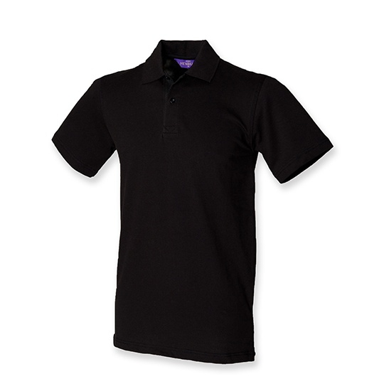 Polo Meskie Slim Pika Bawelna Elastan W305 - Black