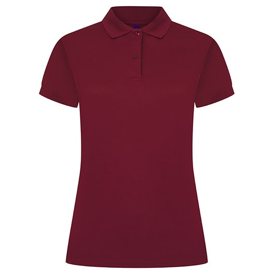 Damska koszulka polo Slim W476 - Burgundy