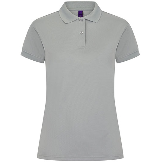 Damska koszulka polo Slim W476 - Silver Grey (Solid)