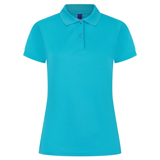 Damska koszulka polo Slim W476 - Turquoise