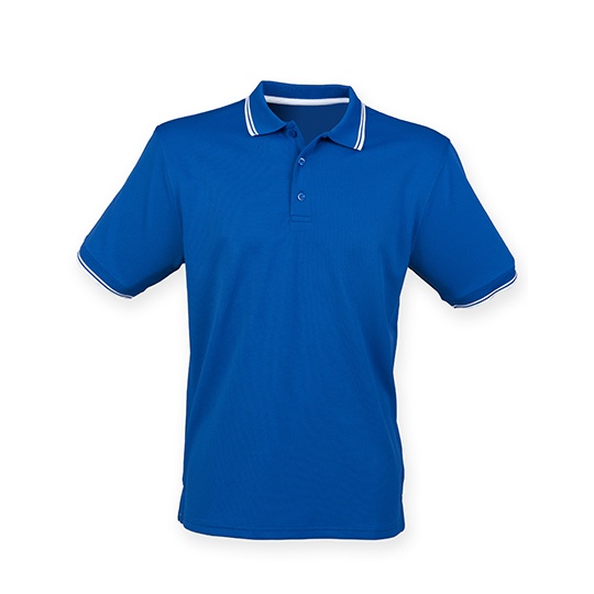 Koszulka Polo Meska Klasyczna Odprowadzajaca Wilgoc W482 - Royal & White