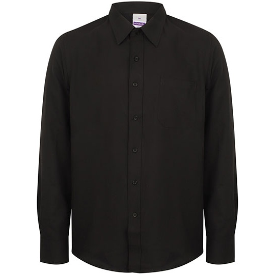 Meska koszula z dlugim rekawem W590 - Black