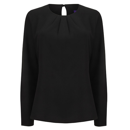 Bluzka Klasyczna Plisowana Poliester Cofrex Pufy Antybakteryjna Ochrona UV W598 - Black