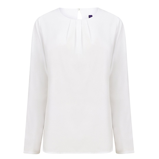 Bluzka Klasyczna Plisowana Poliester Cofrex Pufy Antybakteryjna Ochrona UV W598 - White