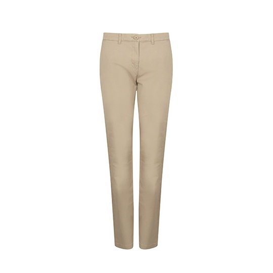 Damskie spodnie chino slim W651 - Stone