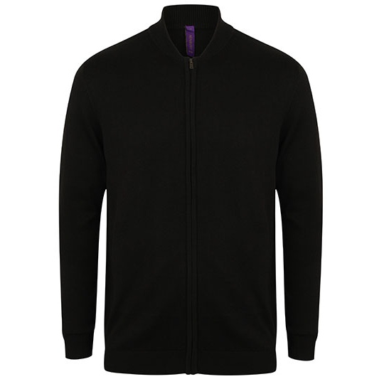 Kardigan Unisex Dzianina Bawelniana Akrylowa W718 - Black