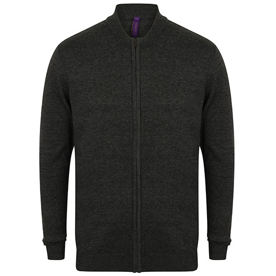 Kardigan Unisex Dzianina Bawelniana Akrylowa W718 - Grey Marl
